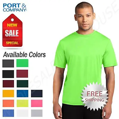 Port & Company Mens Dri-Fit Workout Sports Moisture Wicking Gym T-Shirt M-PC380 • $11.95