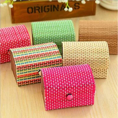 Vintage Portable Jewelry Box Multi-function Bamboo Curtain Clutter Box • $7.56