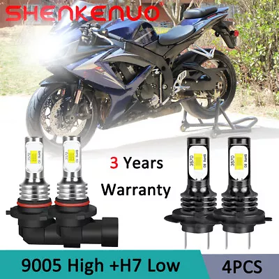 For Suzuki GSXR1000 2005-2006 9005+H7 LED Headlights Bulbs High Low Light 6000K • $28.76