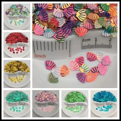 Colorful PVC Shell Paillettes Sequins Nail Arts Crafts Sewing Garment Sequin 10g • $38.29