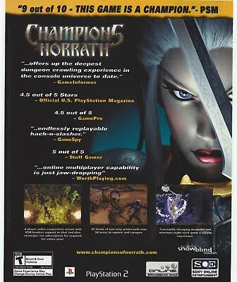 Champions Of Norrath: Realms Of EverQuest Print Ad/Poster Art Playstation 2 PS2 • £14.24