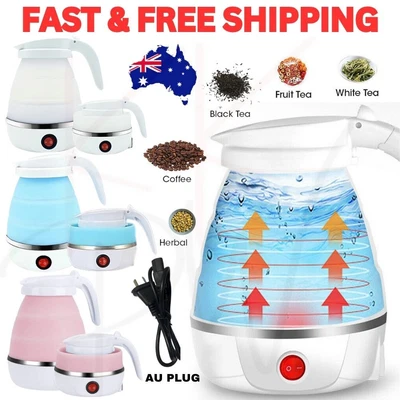 $23.99 • Buy Electric Foldable 600ml Water Kettle Mini Portable Silicone Handheld Travel AU