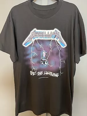 Metallica Ride The Lightning Graphic T-shirt Men Large Black Band Music • $15