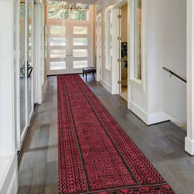 Handmade Cotton Carpet Runner Area Rugs Living Room Red Kilim Kitchen Dhurries • $204.49