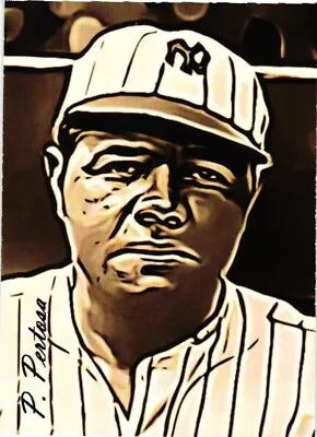 Babe Ruth  2017 Artist Signed Limited Edition Art Card 19 Of 25 • $19.95