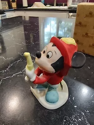 Vintage Disney Mickey Mouse Figurine Fire Chief Fireman Hydrant Hose 3.5  Taiwan • $8