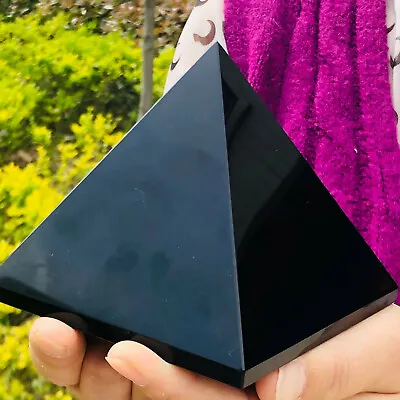 6.76LB Natural Obsidian Quartz Crystal Pyramid Healing Hot Spire Healing7 • $5.50