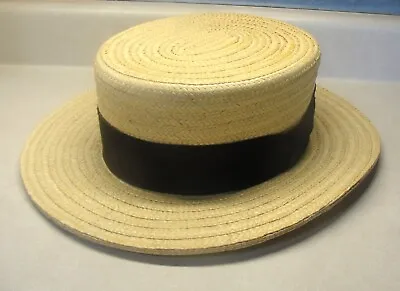 Antique CHAMP STRAW MENS BOATER HAT. • $54.99