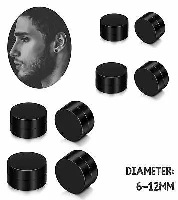 Men's Punk Stainless Steel Magnetic Non-piercing Clip Fake Cheater Stud Earrings • $4.99