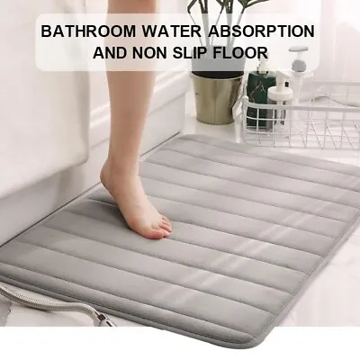 £5.89 • Buy Memory Foam Bath Mat Non-Slip Toilet Pedestal Bathroom Shower Washable Soft Home