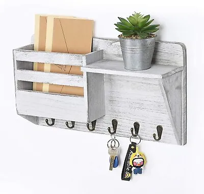 Farmhouse Mail Sorter Wall Mount Mail & Key Letter Holder Organizer Entryway • $16.90