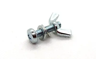 Pan Bolt Wing Nut And 2 Washers Set. Steel Zinc Plated M5 / M6. Phillips Drive • £2.99