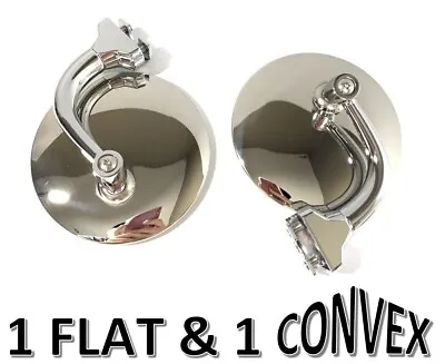 Pair 4  Stainless Peep Mirrors - ONE FLAT ONE CONVEX - Ford Chevy Mopar MG • $52.99