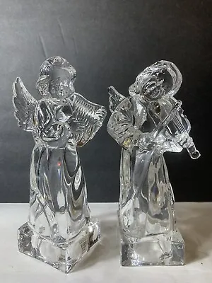 Mikasa Herald Collection Angelic Violin Harp Figurines Leaded Crystal Germany • $45