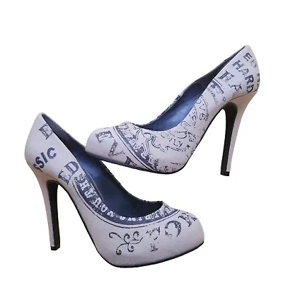 Womens Ed Hardy Love Kills Slowly Heels Pumps Size 6 4.5  Heel • $29.99