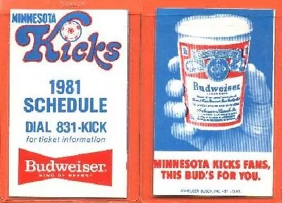 Soccer - 1981 Minnesota Kicks Nasl Soccer Schedule - Budweiser Beer - #cl_last1 • $20