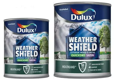 Dulux Weathershield Exterior Satin Paint For Wood Metal 750ml -2.5L All Colours • £20.49