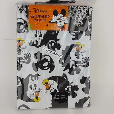 Disney Mickey Mouse Ghosts Halloween Vinyl Tablecloth 52”x 70” Rectangle PEVA • $27.54