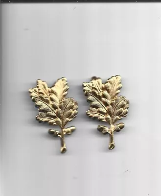 Pair Of Unknown Military Brass Leaf Insignia • $7.99