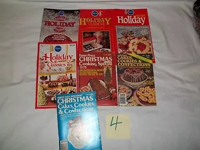 Lot #4 - 8 Vtg Holiday Christmas Cookbooks Cakes Cookies Confections Pillsbury • $4.99
