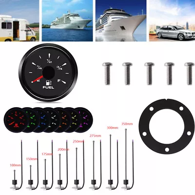 7 Colors Led Fuel Level Gauge With 0-190 Ohm Sender Oil Tank For Car Boat • £49.19