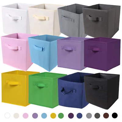 £8.99 • Buy 2/4/6/8/10 DIY Storage Cube Boxes Drawer For Toy/Book/Clothes Organiser Foldable