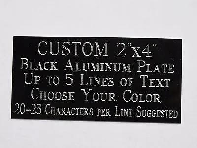 Custom Engraved Plate Aluminum 2 X4  Custom Name Plate Plaque Art Label Tag Gift • $6