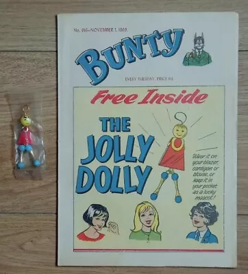 BUNTY COMIC #616 WITH FREE GIFT THE JOLLY DOLLY 1st NOVEMBER 1969 MEGA RARE • £90