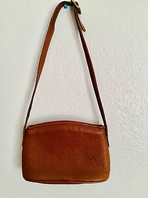 Vintage Coach Leather Shoulder Clutch Bag With Adjustable Strap - Tan • $38