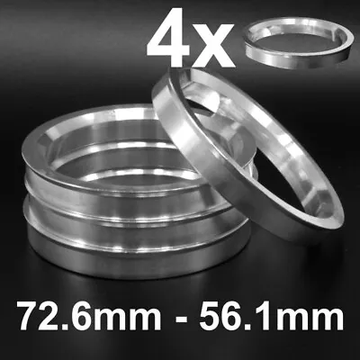 4x Aluminium Metal Spigot Rings 726-561 Car Alloy Wheel Hub Centric 72.6-56.1 • $12.89