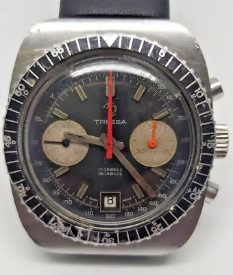 Vintage Tressa Diver Manual Wind Movement Chronograph Valjoux 7734 • $499