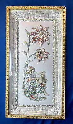 Metalcraft Wall Art Four Seasons Winter Poinsettias 3D Shadow Box Greek Goddess • $14.99