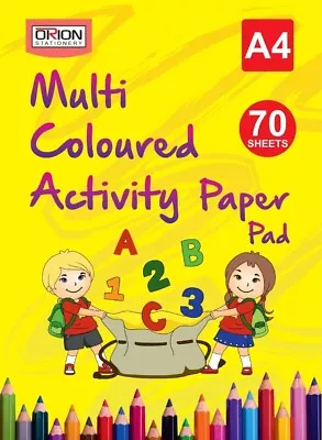 A4 Coloured Craft Paper Pad Activity Card Perfect For Art & Craft -70 Sheets • £4.49