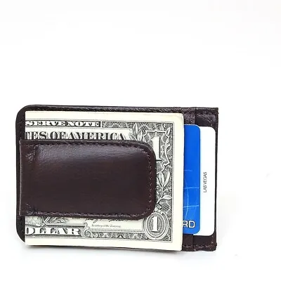 Mens Leather Money Clip Slim Front Pocket Wallet Magnetic ID Credit Card Holder • $14.99