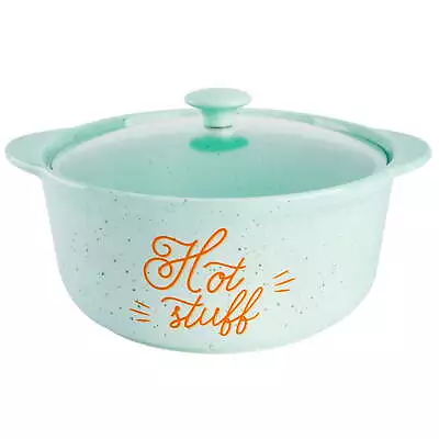 Home Hot Stuff Teal 4-Quart Stoneware Casserole With Lid By Miranda Lambert • $37.89