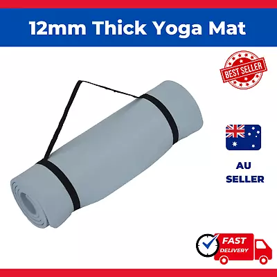 $13.95 • Buy NEW 12mm Thick Yoga Mat Pad NBR Nonslip Exercise Fitness Pilate Gym Durable AU