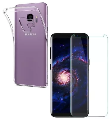 For SAMSUNG GALAXY S9 CLEAR CASE + TEMPERED GLASS SCREEN PROTECTOR SHOCKPROOF • $9.69