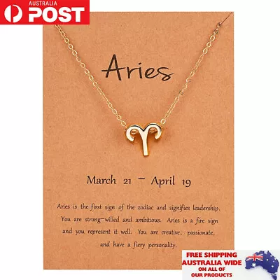 Aries Zodiac Sign Necklace Charm Fashion Accessories Jewellery Gift For Her • $10.95