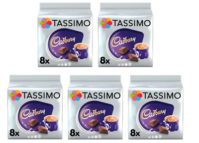 Tassimo Hot Chocolate Pods Cadbury Hot Chocolate 5 X 8 Pods 40 Drinks • £17.99