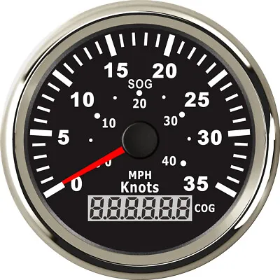 85mm Black GPS Speedometer 40MPH 35Knots For Car Truck Motorcycle Marine Red LED • $110.76