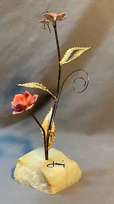 Mario Jason Metal Sculpture Pink Flowers 8.5  • $30