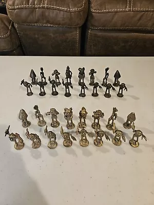 Tribal Army Vintage Brass Chess Pieces Complete Set • $109.29