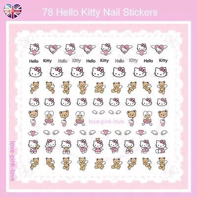 🌸HELLO KITTY SANRIO 78 3D Nail Art Stickers Decals Transfers Kawaii UK SELLER🌸 • £2.50