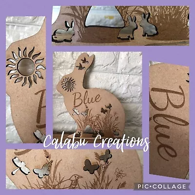 Personalised Wooden Pet Rabbit Name Hutch Sign/Plaque Gift Present Rabbit Lover • £6.99