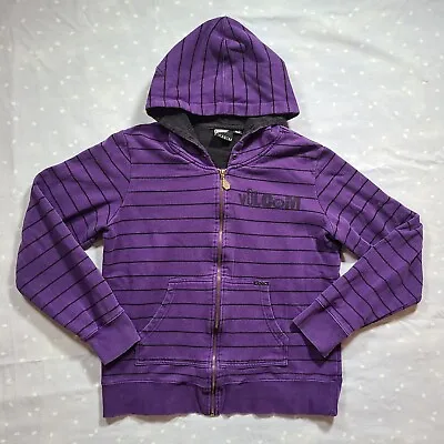 Boys XL Volcom Purple Striped Full Zip Long Sleeve Hoodie Sweatshirt Skater  • $19.88