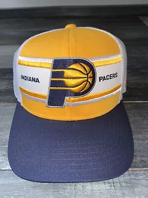 Men’s Indiana Pacers Adidas NBA Trucker Snapback NBA Basketball White Hat NWT • $20