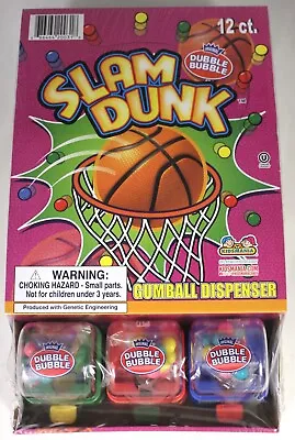 Slam Dunk Dubble Bubble Mini Gumball Dispenser Kidsmania 12 Ct Novelty Party • $39.99