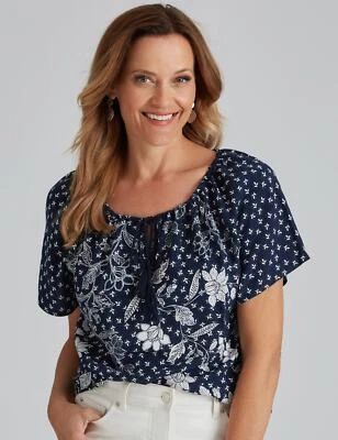 $18.42 • Buy Millers Short Sleeve Mix Print Top Womens Clothing  Tops Tunic