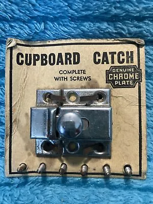 NOS Vintage 30s 40s Standard Chrome Plate Cupboard Catch Latch W/Screws • $10.20