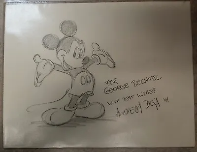Andreas Deja Hand Drawn & Signed Mickey Mouse - W/Letter & Signature • $737.81